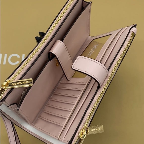 MICHAEL KORS LARGE DOUBLE ZIP WRISTLET BROWN MULTI - Picture 8 of 16